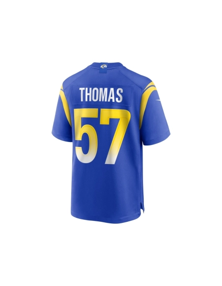 Mens Los Angeles Rams Zachary Thomas Royal Team Game Jersey