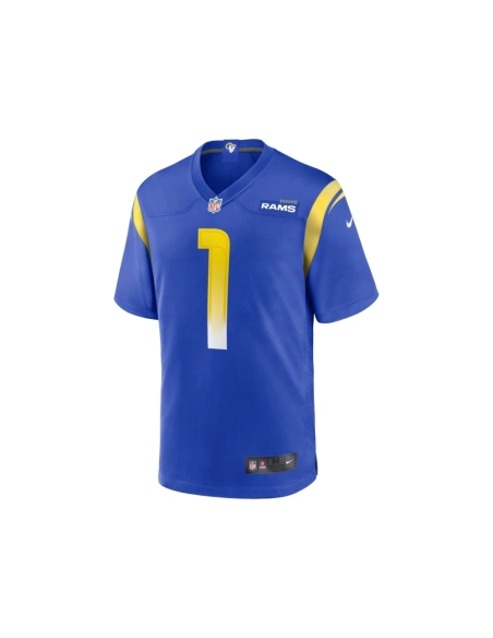 Mens Los Angeles Rams Number 1 Groom Royal Game Jersey