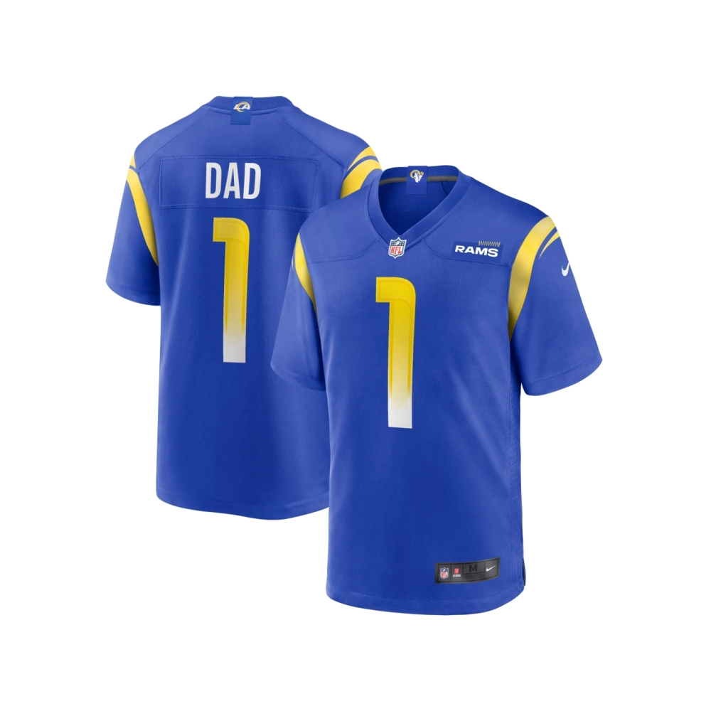 Mens Los Angeles Rams Number 1 Dad Royal Game Jersey