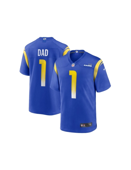 Mens Los Angeles Rams Number 1 Dad Royal Game Jersey