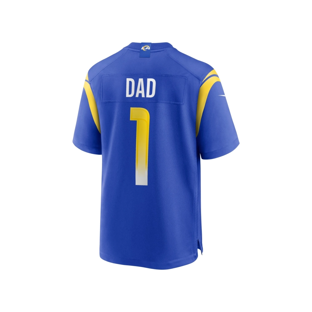 Mens Los Angeles Rams Number 1 Dad Royal Game Jersey