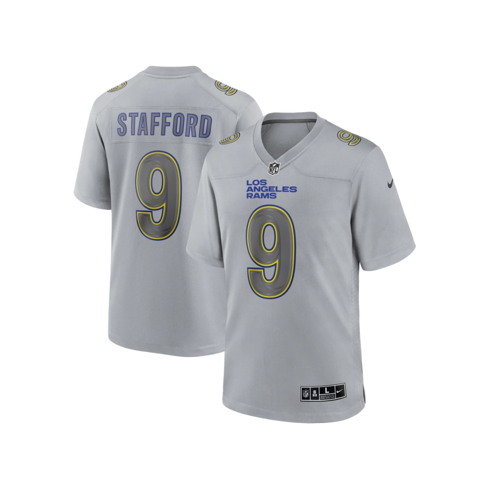 Mens Los Angeles Rams Matthew Stafford Gray Atmosphere Fashion Game Jersey