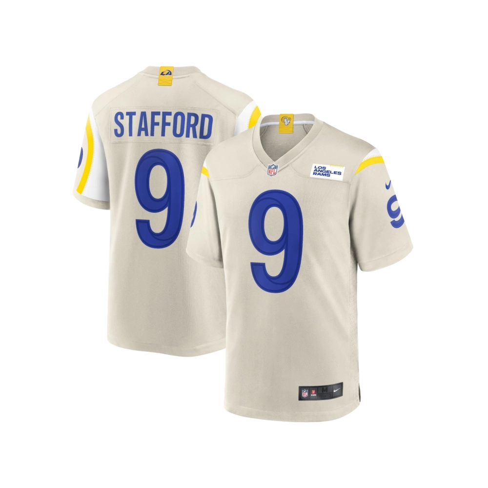 Mens Los Angeles Rams Matthew Stafford Bone Player Game Jersey