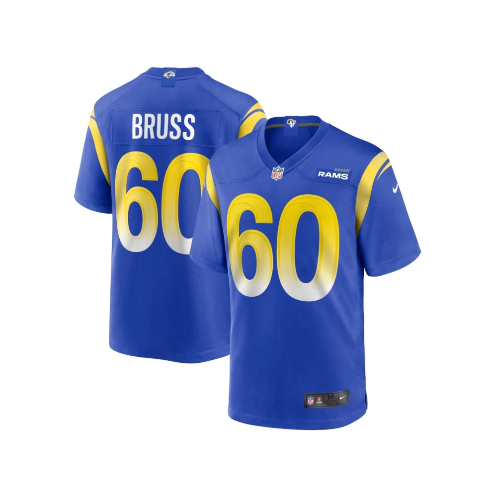 Mens Los Angeles Rams Logan Bruss Royal Game Player Jersey