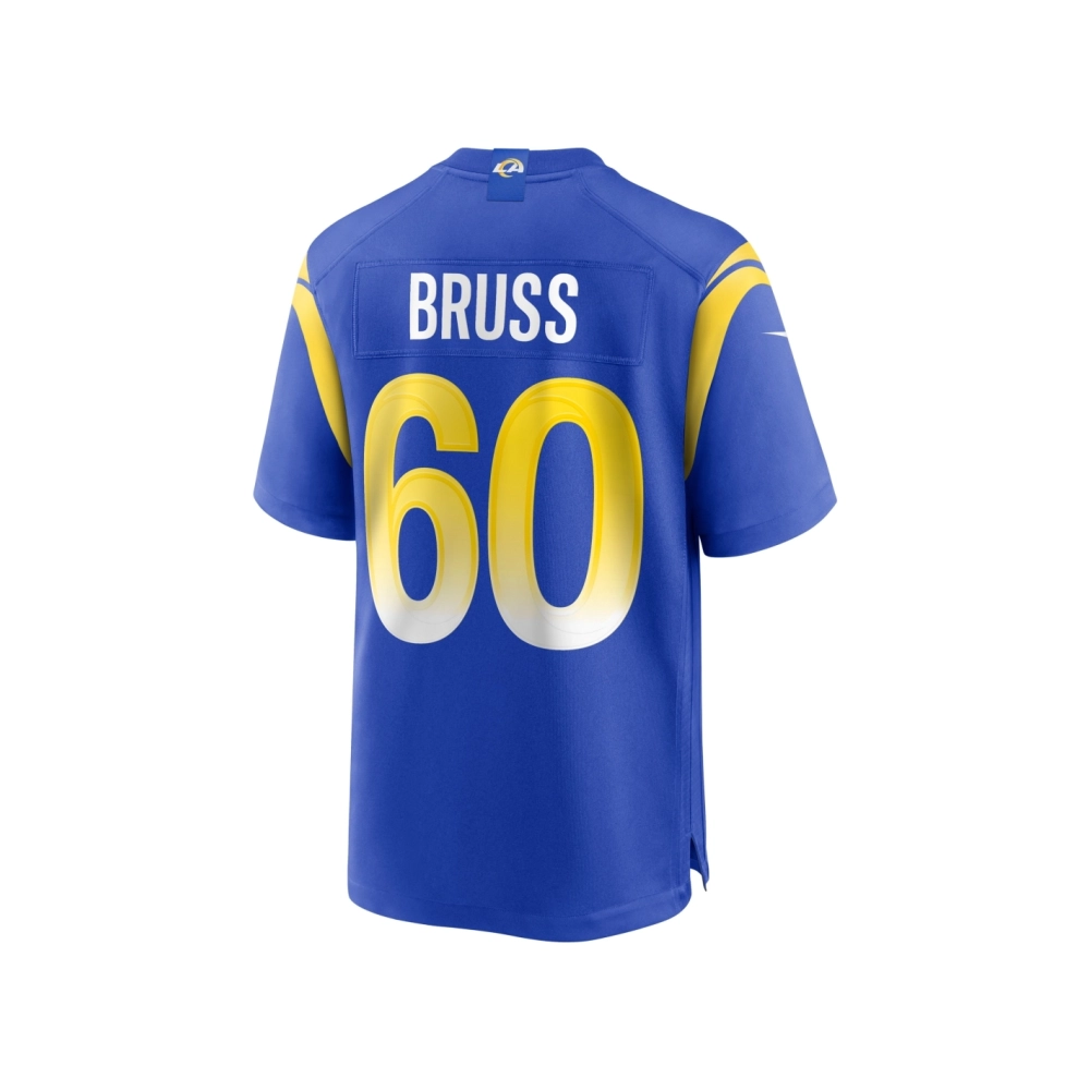 Mens Los Angeles Rams Logan Bruss Royal Game Player Jersey