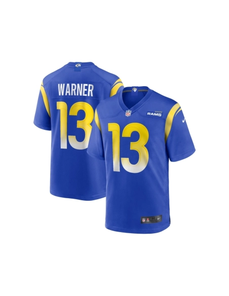Mens Los Angeles Rams Kurt Warner Royal Game Retired Player Jersey