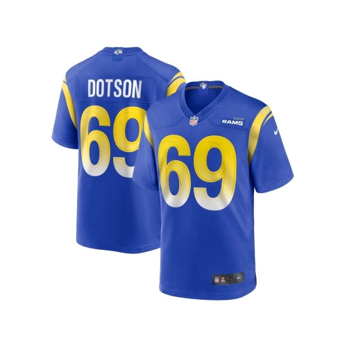 Mens Los Angeles Rams Kevin Dotson Royal Game Jersey