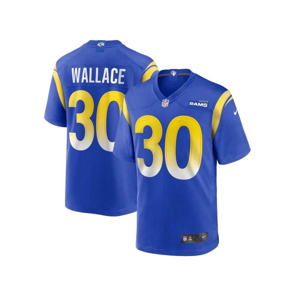 Mens Los Angeles Rams Josh Wallace Royal Game Jersey