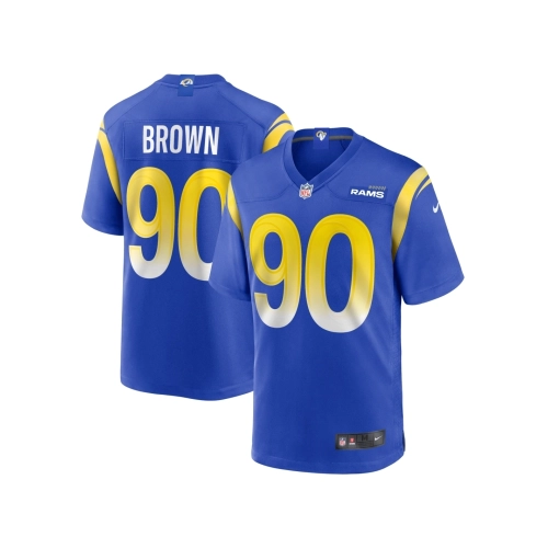 Mens Los Angeles Rams Earnest Brown IV Royal Team Game Jersey
