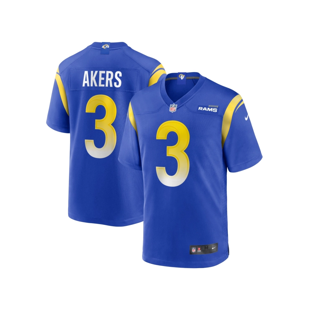 Mens Los Angeles Rams Cam Akers Royal Game Jersey