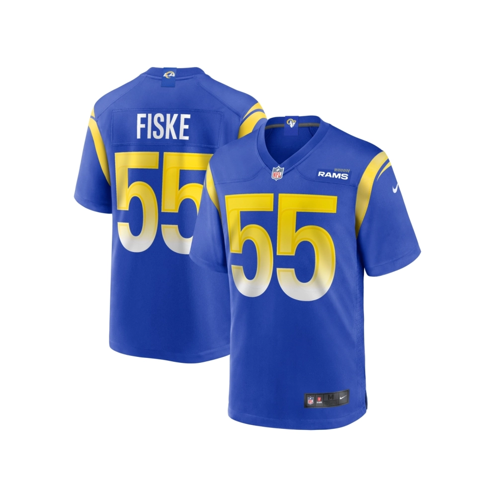 Mens Los Angeles Rams Braden Fiske Royal Team Game Jersey