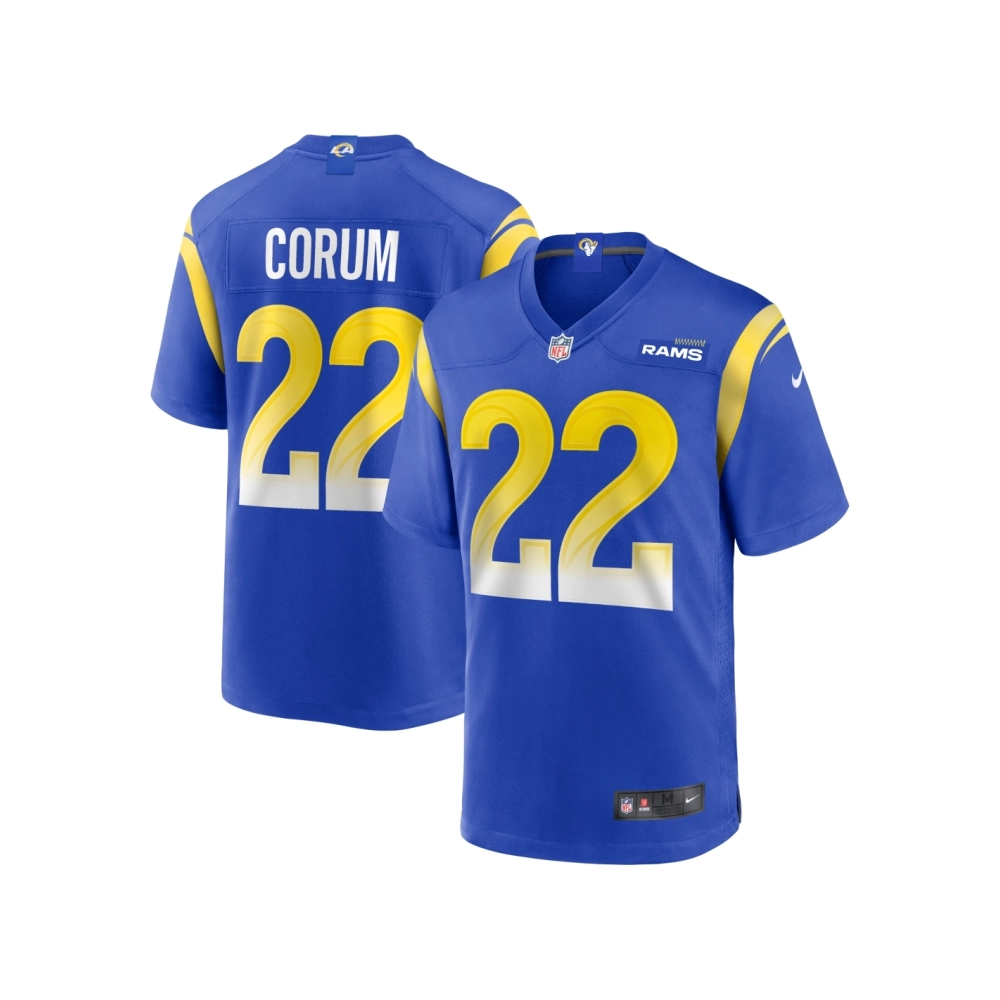 Mens Los Angeles Rams Blake Corum Royal 2024 NFL Draft Game Player Jersey
