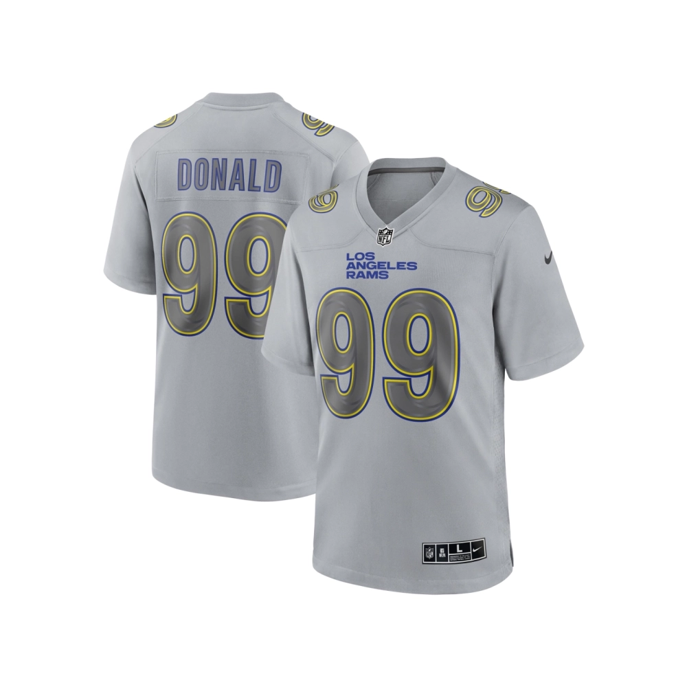 Mens Los Angeles Rams Aaron Donald Gray Atmosphere Fashion Game Jersey
