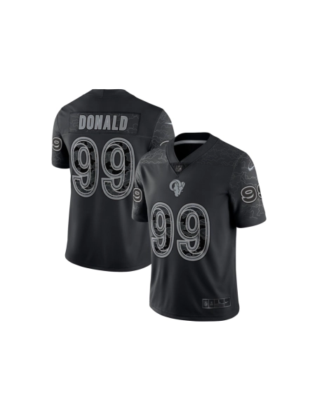 Mens Los Angeles Rams Aaron Donald Black RFLCTV Limited Jersey