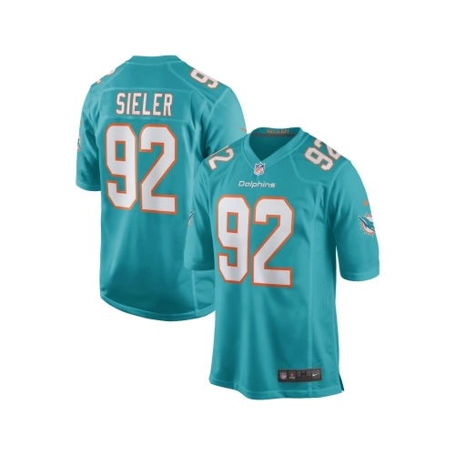 Mens Miami Dolphins Zach Sieler Aqua Game Jersey