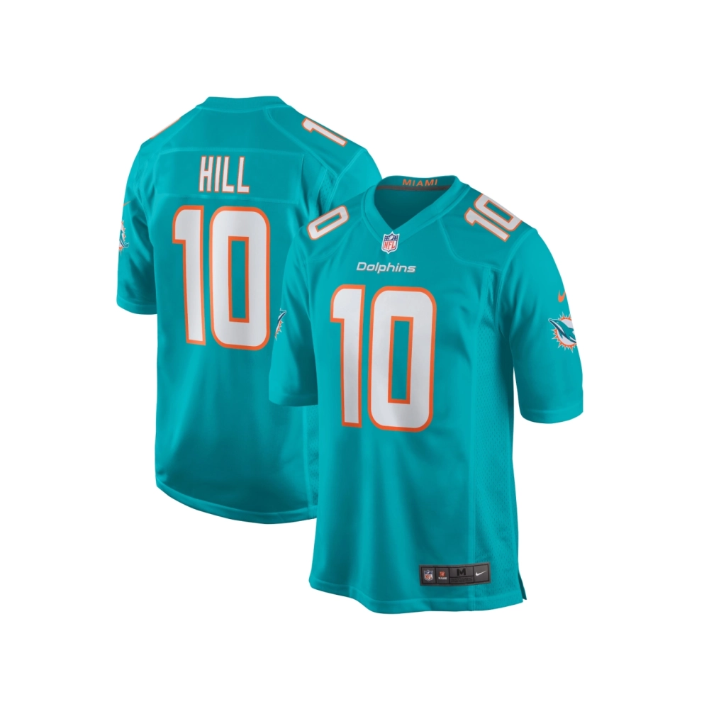 Mens Miami Dolphins Tyreek Hill Aqua Game Jersey