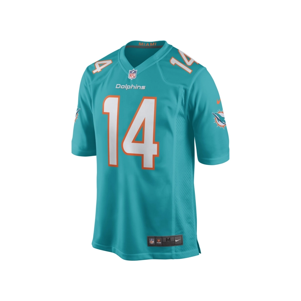 Mens Miami Dolphins Trent Sherfield Aqua Game Player Jersey
