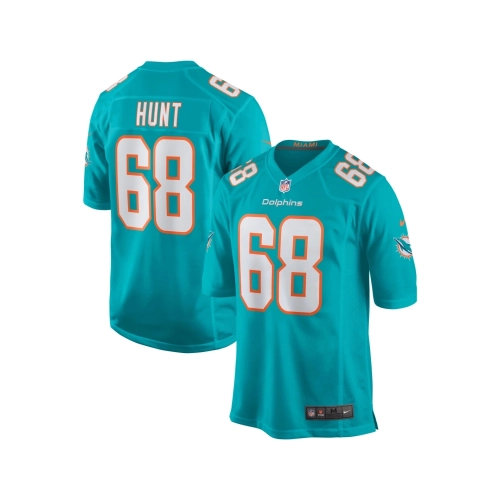 Mens Miami Dolphins Robert Hunt Aqua Game Jersey