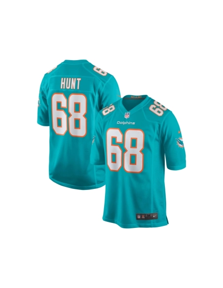 Mens Miami Dolphins Robert Hunt Aqua Game Jersey