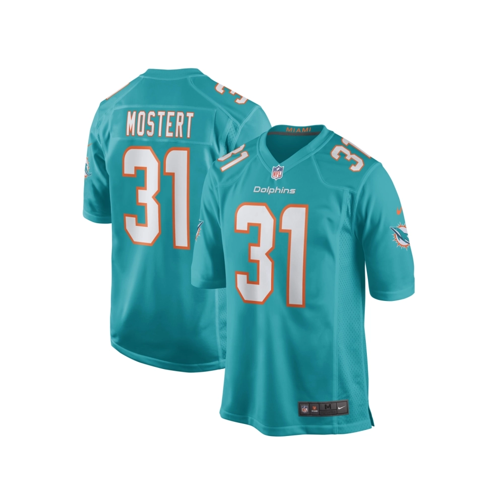 Mens Miami Dolphins Raheem Mostert Aqua Game Jersey