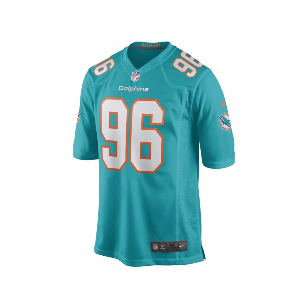 Mens Miami Dolphins Porter Gustin Aqua Game Player Jersey