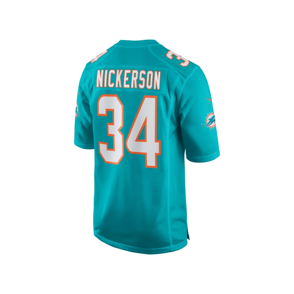Mens Miami Dolphins Parry Nickerson Aqua Team Game Jersey