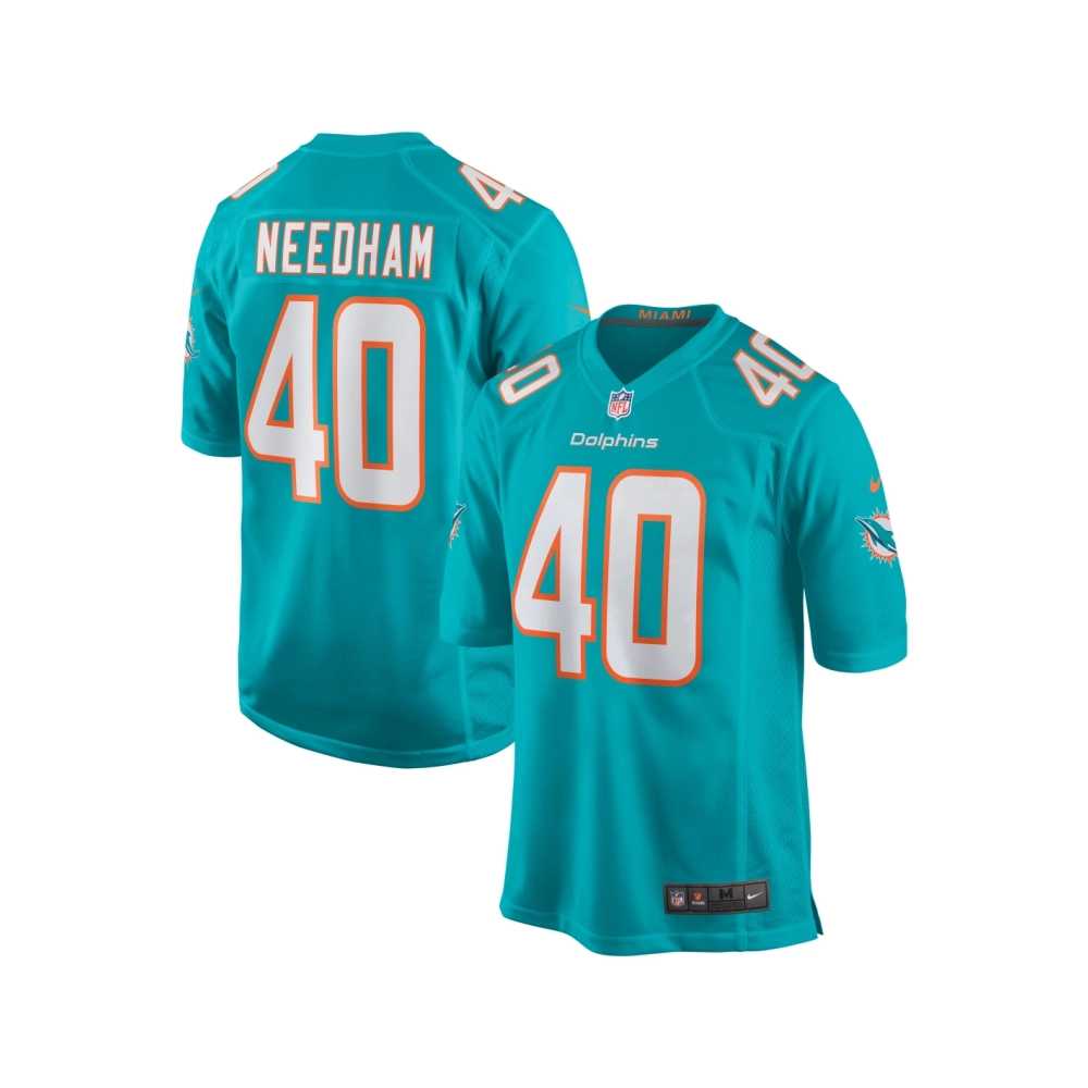 Mens Miami Dolphins Nik Needham Aqua Game Jersey