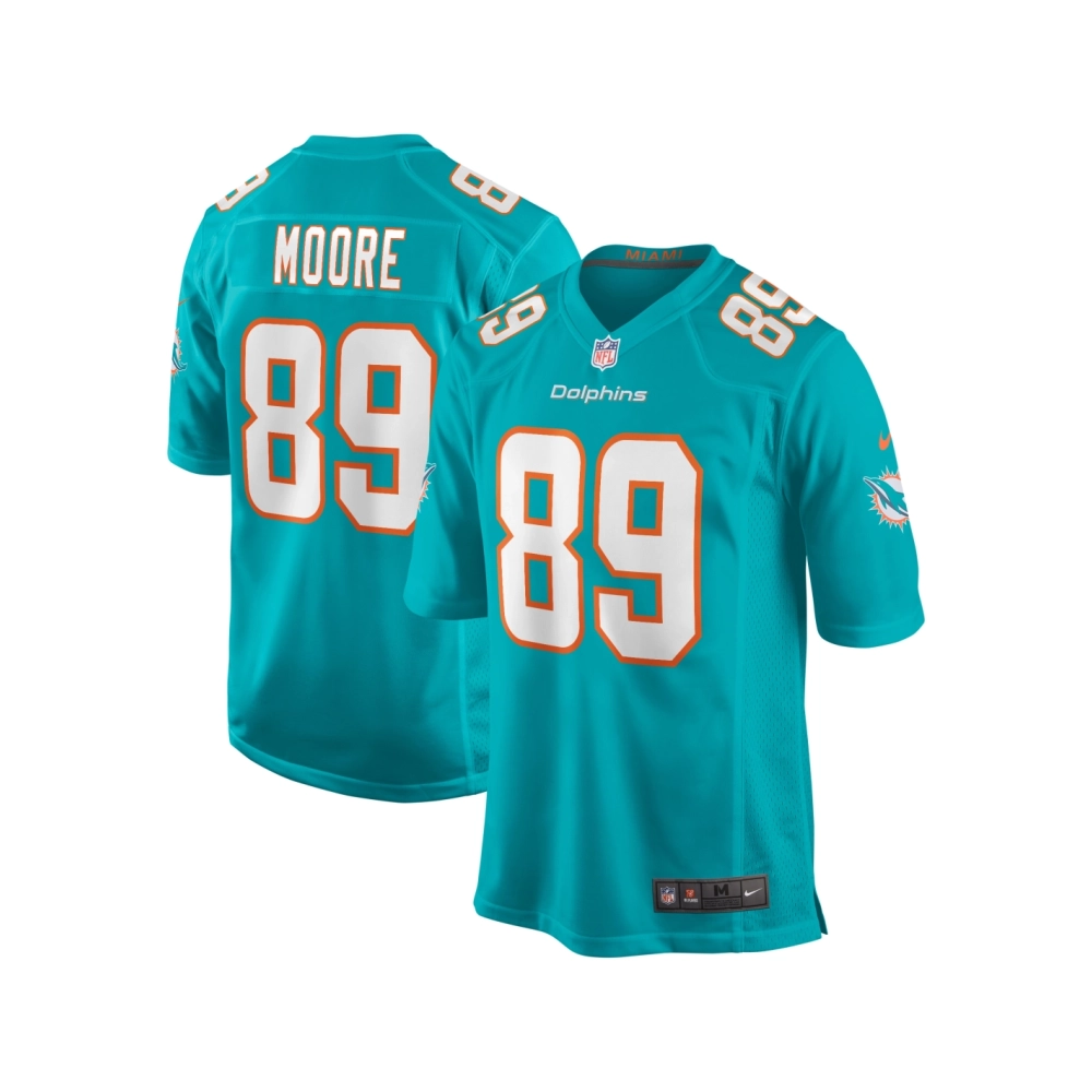Mens Miami Dolphins Nat Moore Aqua Game Retired Player Jersey