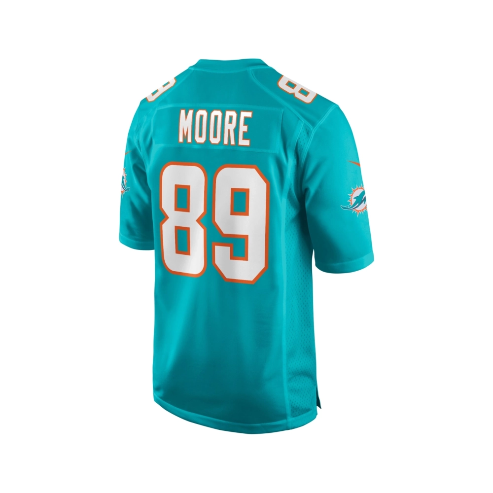 Mens Miami Dolphins Nat Moore Aqua Game Retired Player Jersey
