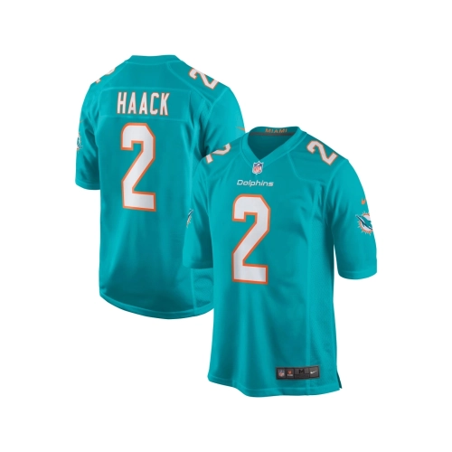 Mens Miami Dolphins Matt Haack Aqua Game Jersey