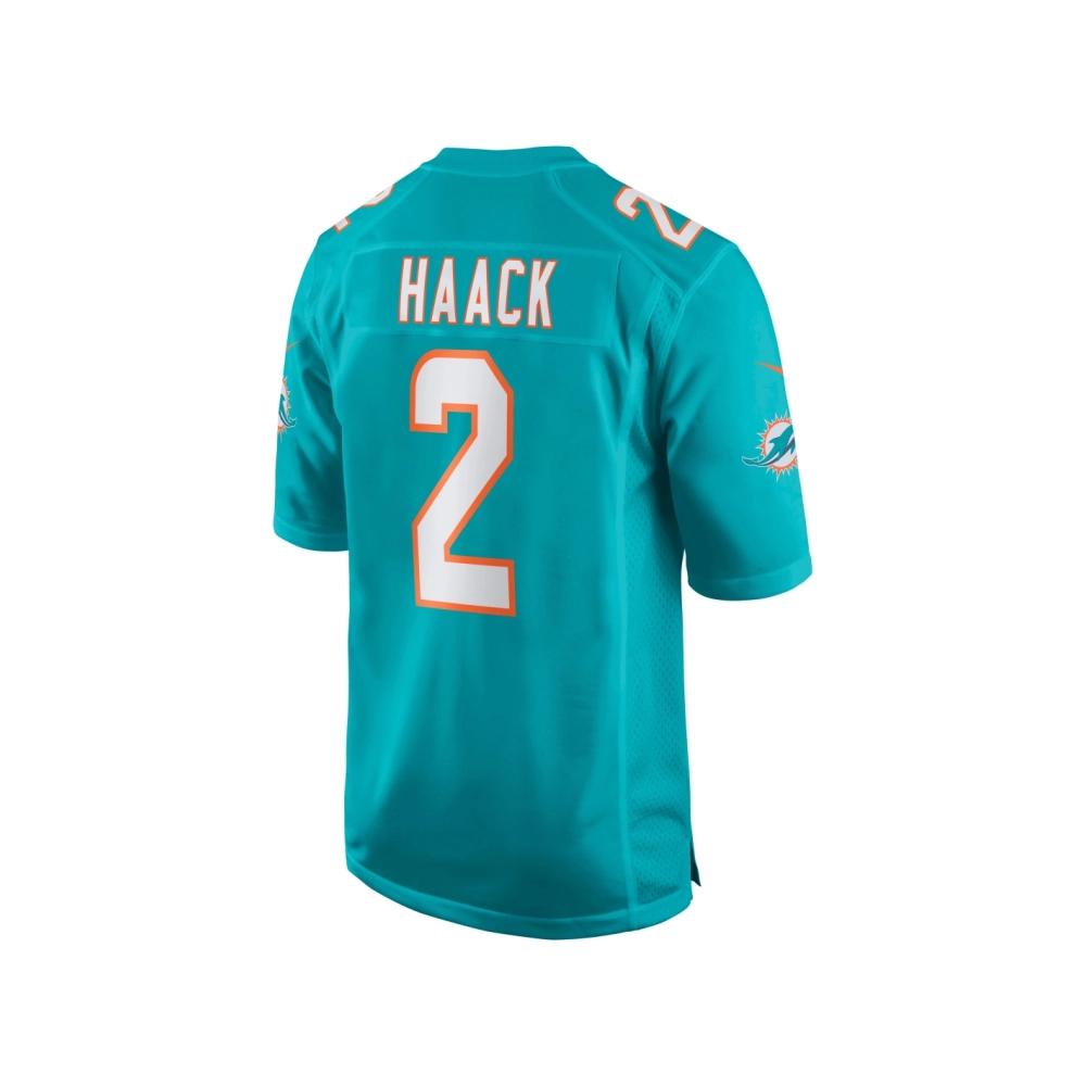 Mens Miami Dolphins Matt Haack Aqua Game Jersey