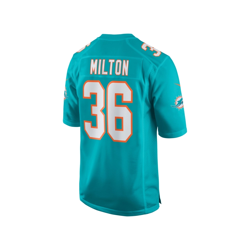 Mens Miami Dolphins Mark Milton Aqua Game Jersey