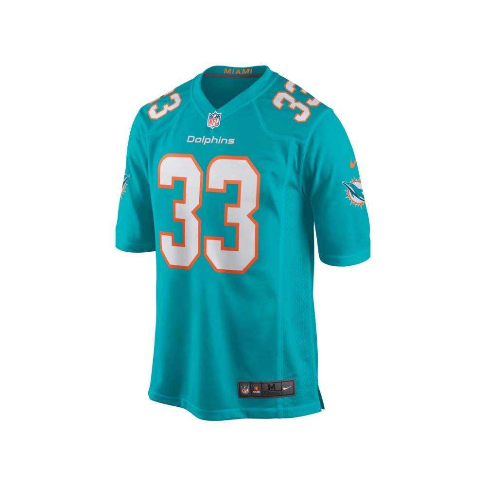 Mens Miami Dolphins Lamical Perine Aqua Home Game Player Jersey