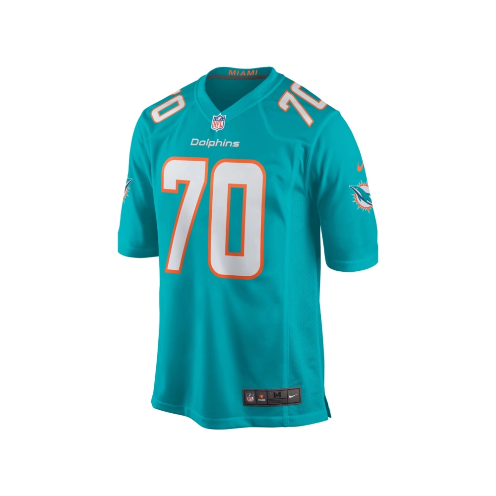 Mens Miami Dolphins Kendall Lamm Aqua Home Game Player Jersey