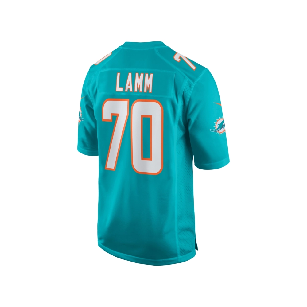 Mens Miami Dolphins Kendall Lamm Aqua Home Game Player Jersey