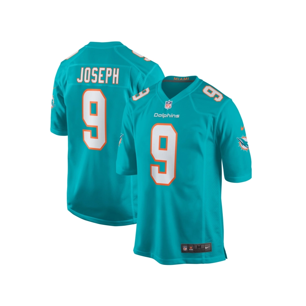 Mens Miami Dolphins Kelvin Joseph Aqua Team Game Jersey