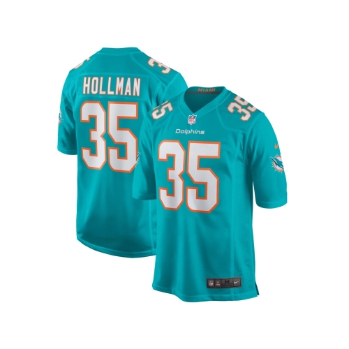 Mens Miami Dolphins KaDar Hollman Aqua Home Game Player Jersey