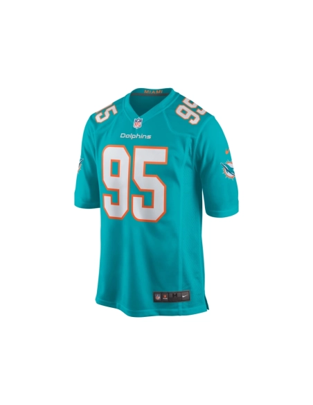 Mens Miami Dolphins Josiah Bronson Aqua Home Game Player Jersey
