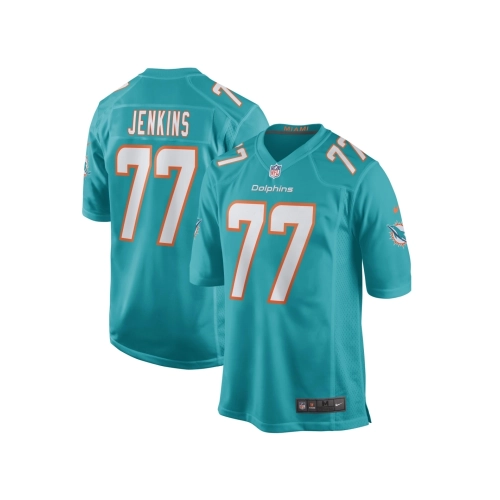 Mens Miami Dolphins John Jenkins Aqua Game Player Jersey