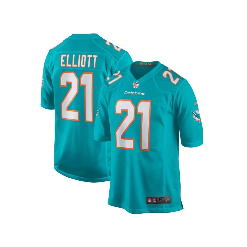 Mens Miami Dolphins DeShon Elliott Aqua Game Player Jersey