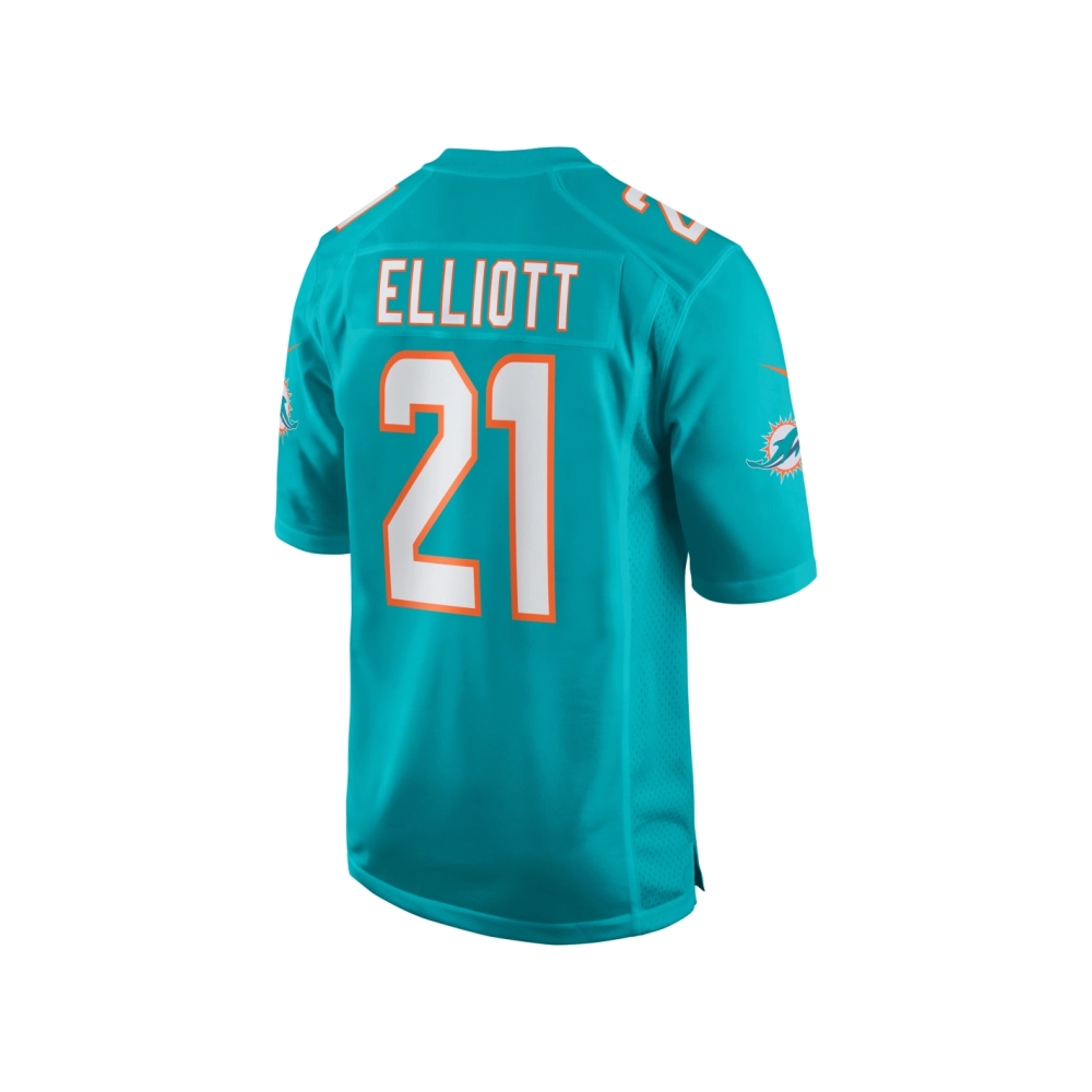 Mens Miami Dolphins DeShon Elliott Aqua Game Player Jersey