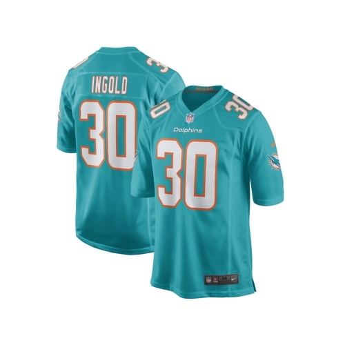 Mens Miami Dolphins Alec Ingold Aqua Game Player Jersey