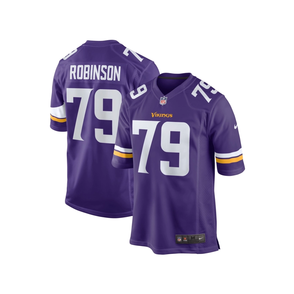 Mens Minnesota Vikings Tyrese Robinson Purple Team Game Jersey