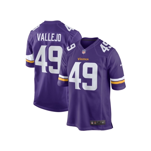 Mens Minnesota Vikings Tanner Vallejo Purple Team Game Jersey