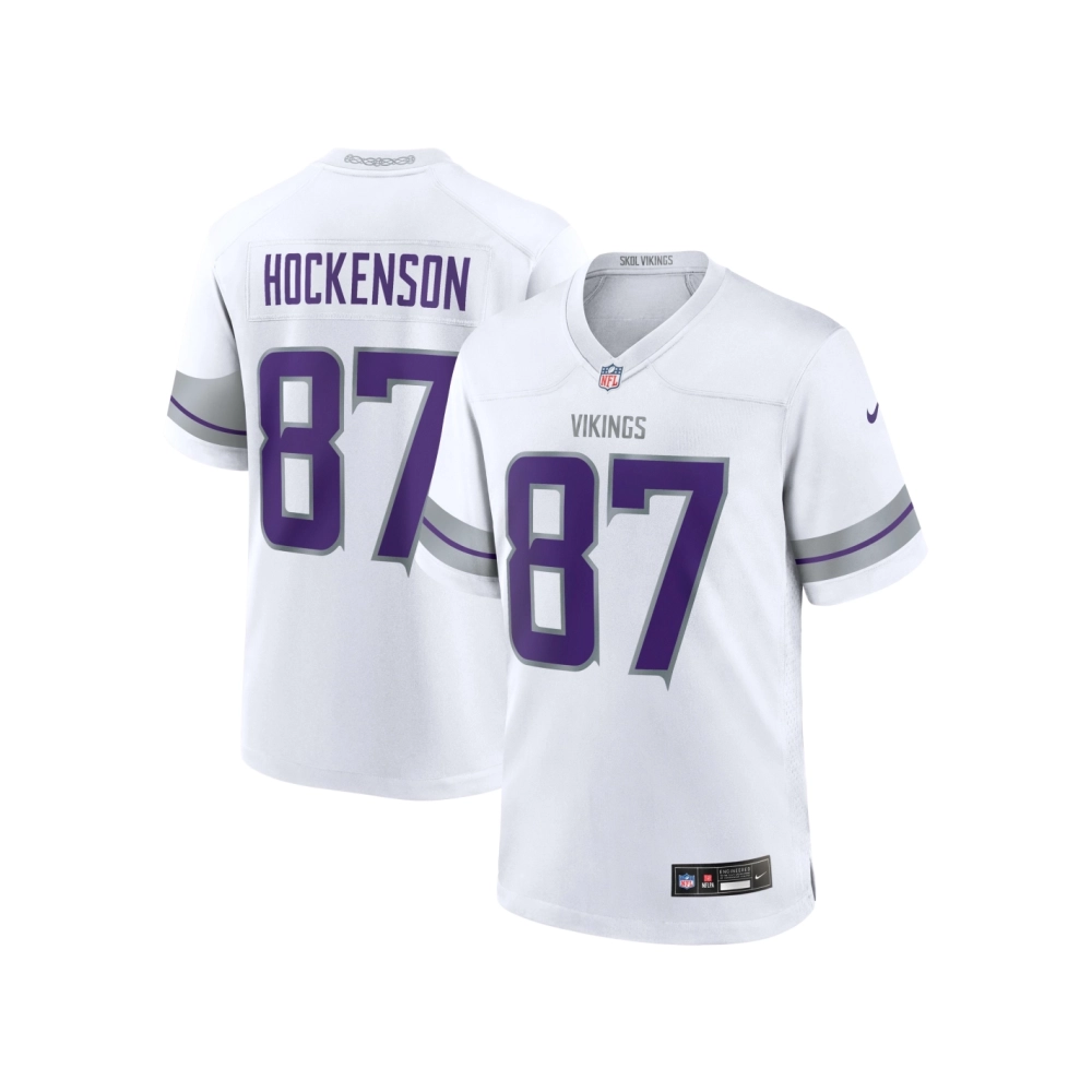 Mens Minnesota Vikings T.J. Hockenson White Alternate Game Player Jersey