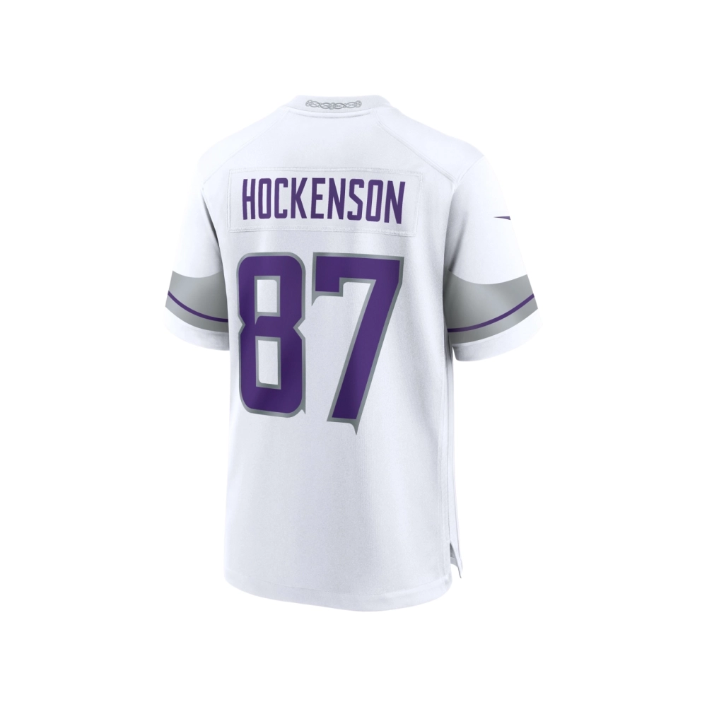 Mens Minnesota Vikings T.J. Hockenson White Alternate Game Player Jersey