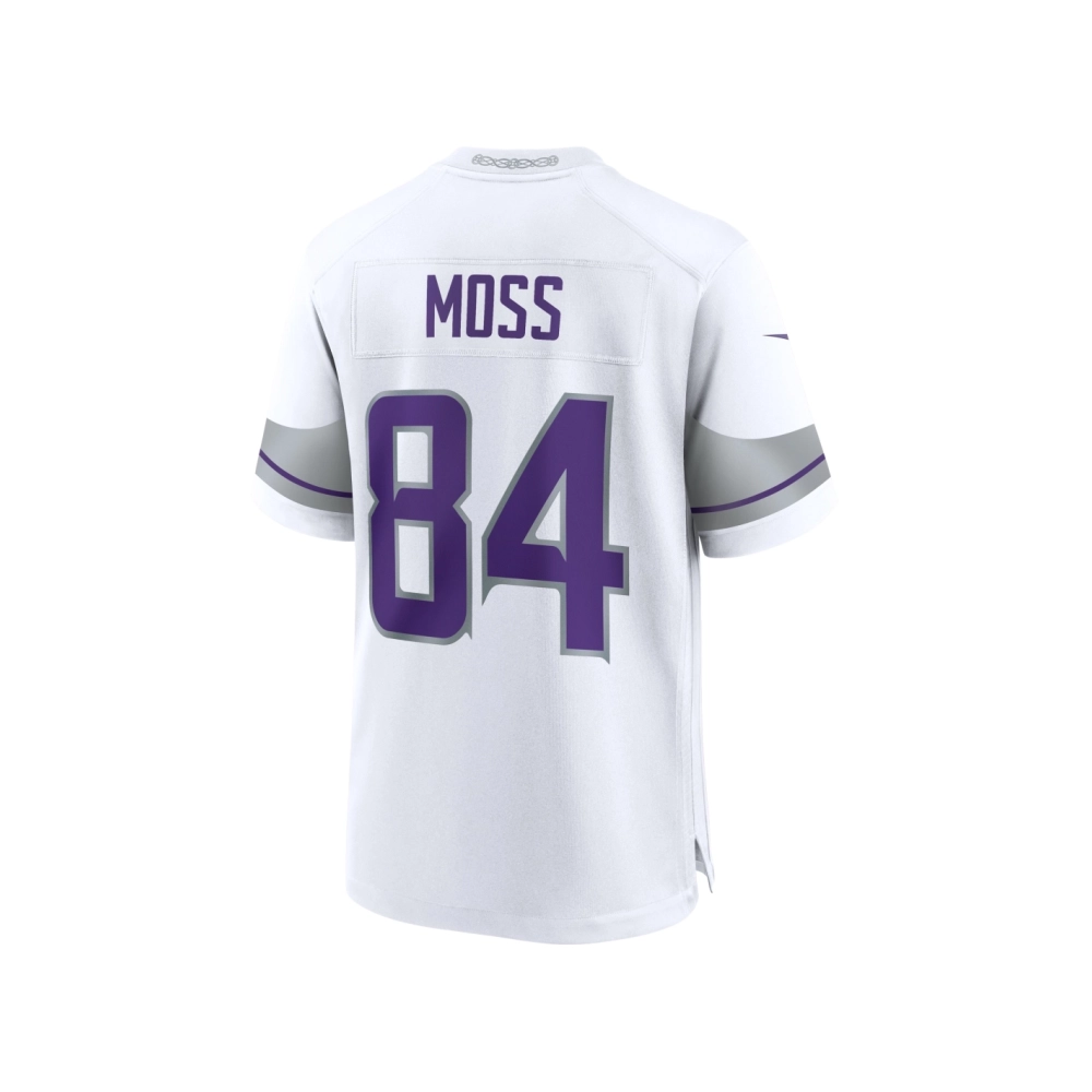 Mens Minnesota Vikings Randy Moss White Alternate Retired Player Game Jersey