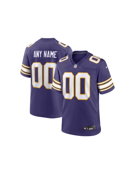 Mens Minnesota Vikings Purple Classic Custom Game Jersey