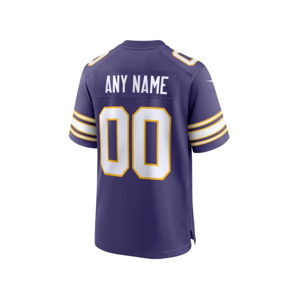 Mens Minnesota Vikings Purple Classic Custom Game Jersey