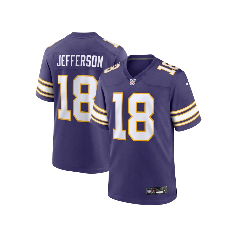 Mens Minnesota Vikings Justin Jefferson Purple Classic Player Game Jersey